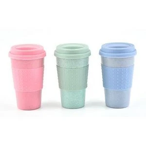Tumbler 12Oz Wheat Straw Bpa-Free Travel Mug For Coffee Fits 1