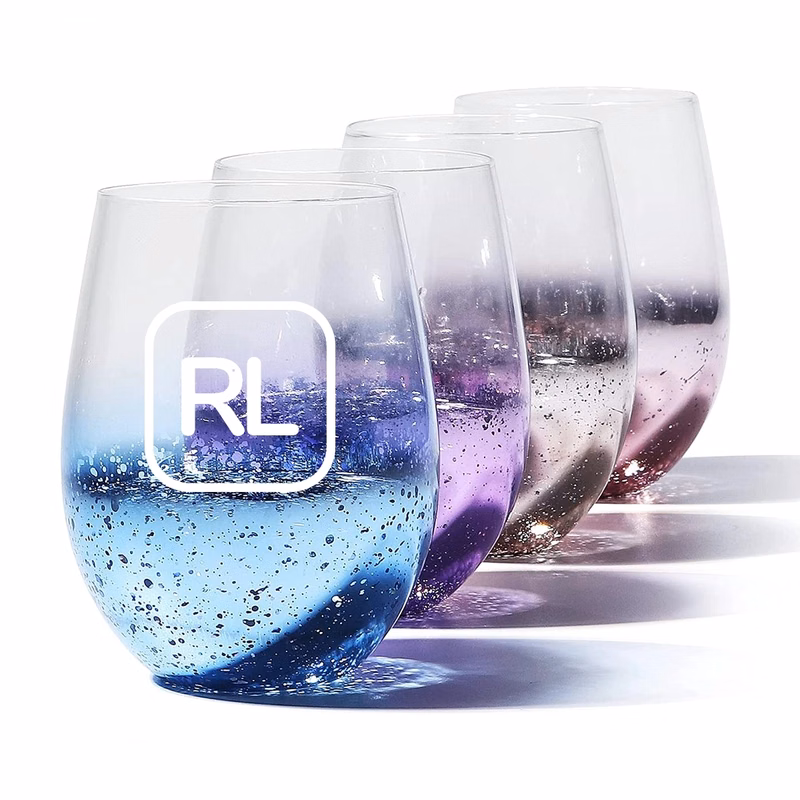17 Oz Starry Sky Themed Stemless Wine Glasses
