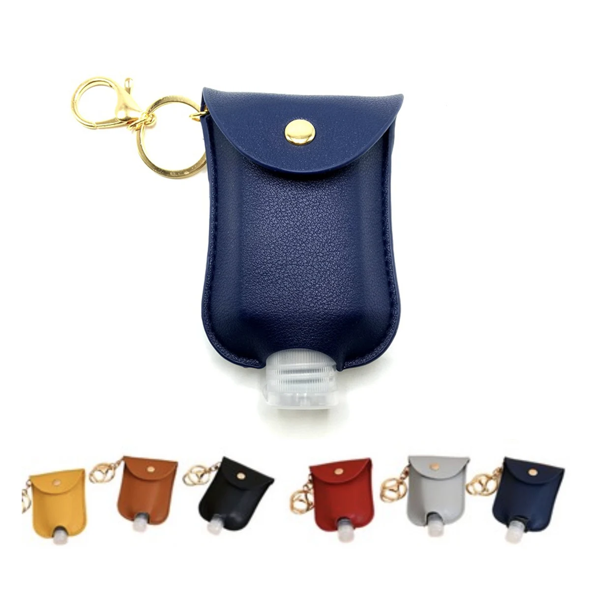 Leather Hand Sanitizer Holder Keychain 1