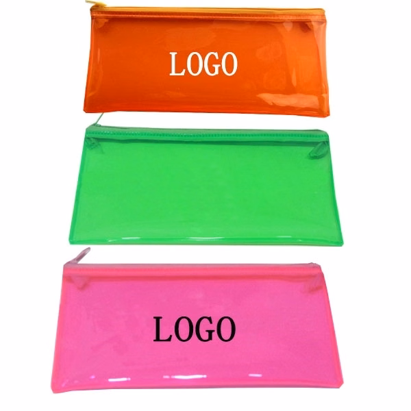 Clear PVC Zippered Pencil Bag