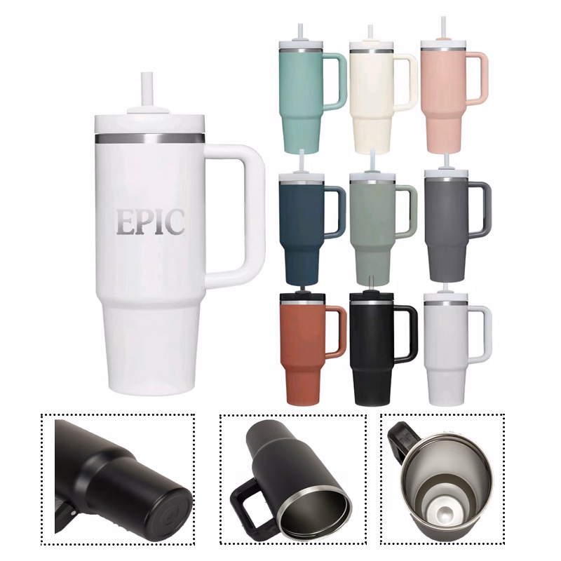 40oz Vacuum Insulated Travel Mug with Straw