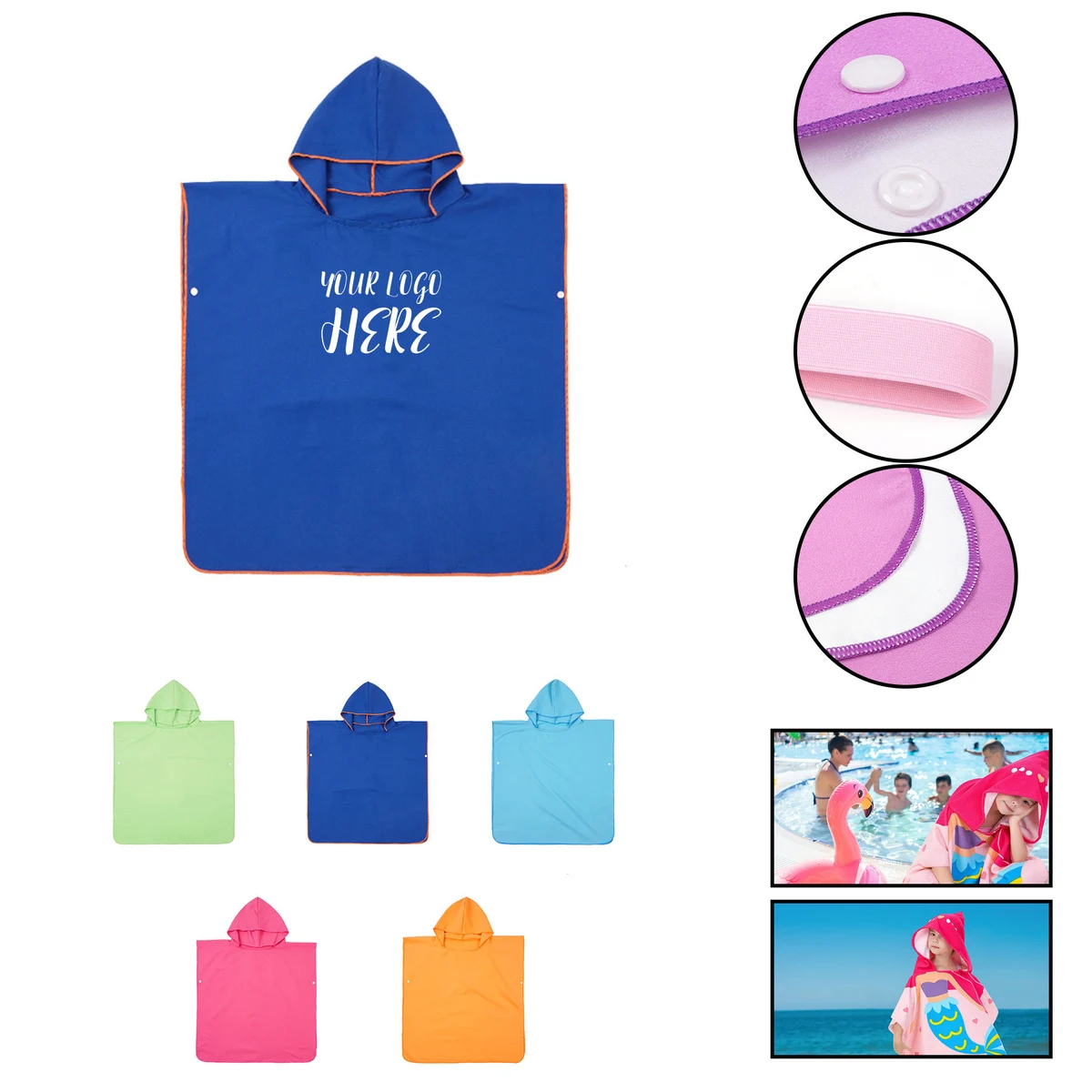 Hooded Kids Beach Towel Poncho 1