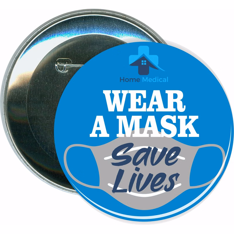Wear a Mask, Save Lives, COVID-19, Coronavirus Button