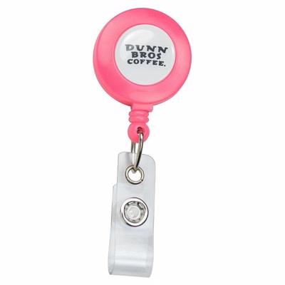ID Badge Reel with Custom 3D Raised Poly Full Color Dome Dot