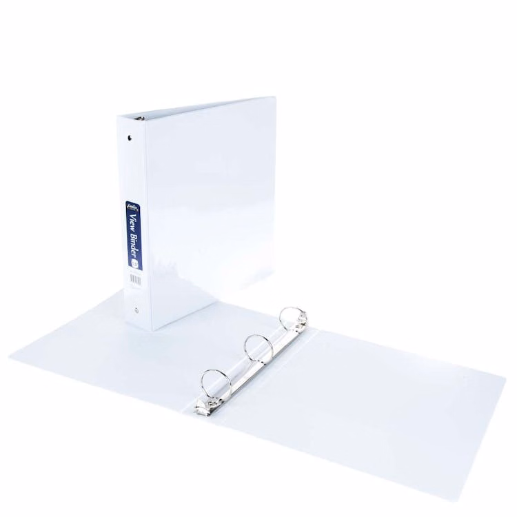 1.5" 3 Ring View Binder - White