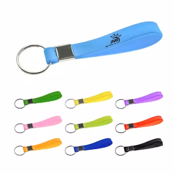 1/2" W Silicone Wristband Key Chain
