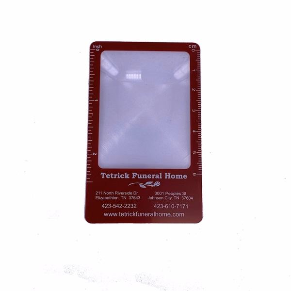 Custom 3.5" PVC Credit Card Magnifier with Bookmark — Dual-Use Reading Tool