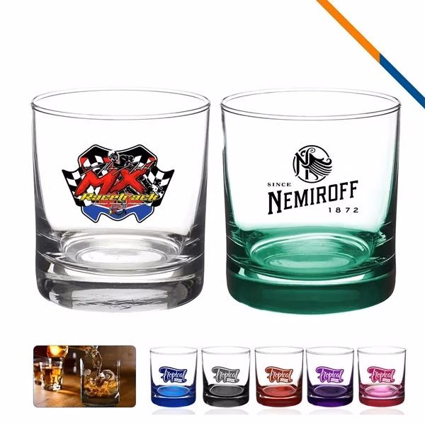 Custom 11 oz Weighted Whiskey Glass — Full-Color Hospitality Bar Branding