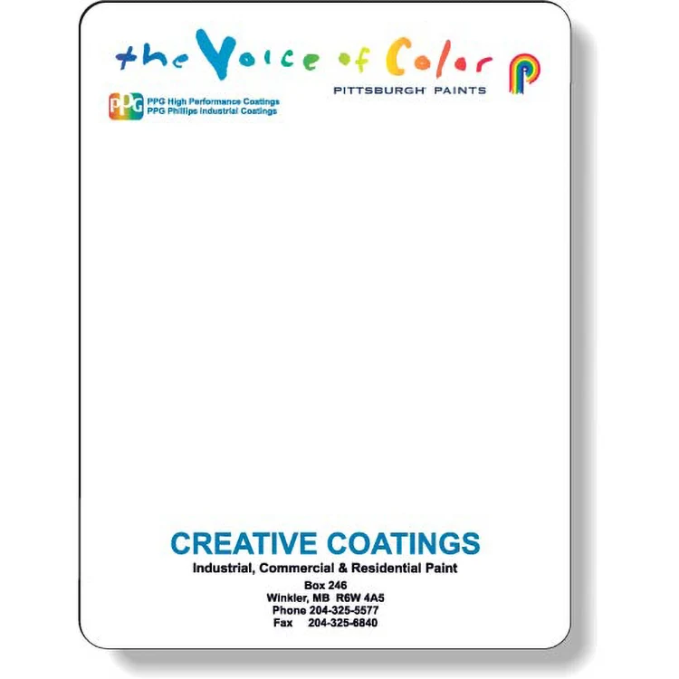 Full Magnetic Back Memo Board, Rectangle 5.5"x7.25" Round Corners, Full Colour Digital Imprint 1