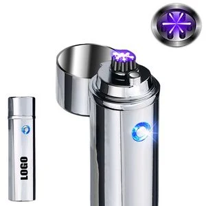 Cylinder Three Electric Arc Lighter With Flip Cap And USB Charging 1