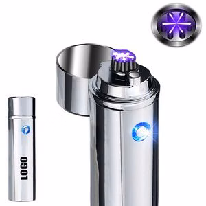 Cylinder Three Electric Arc Lighter With Flip Cap And USB Charging