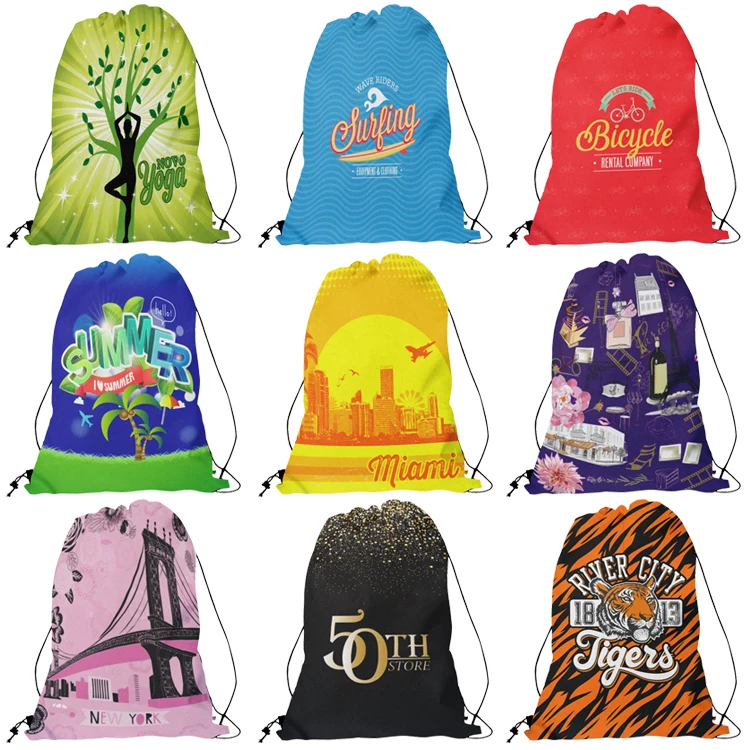 Custom Thin Cord Drawstring Backpack 1