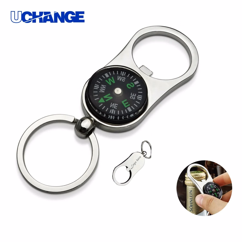 Multi-Tool Keychain with Compass and Bottle Opener Tool