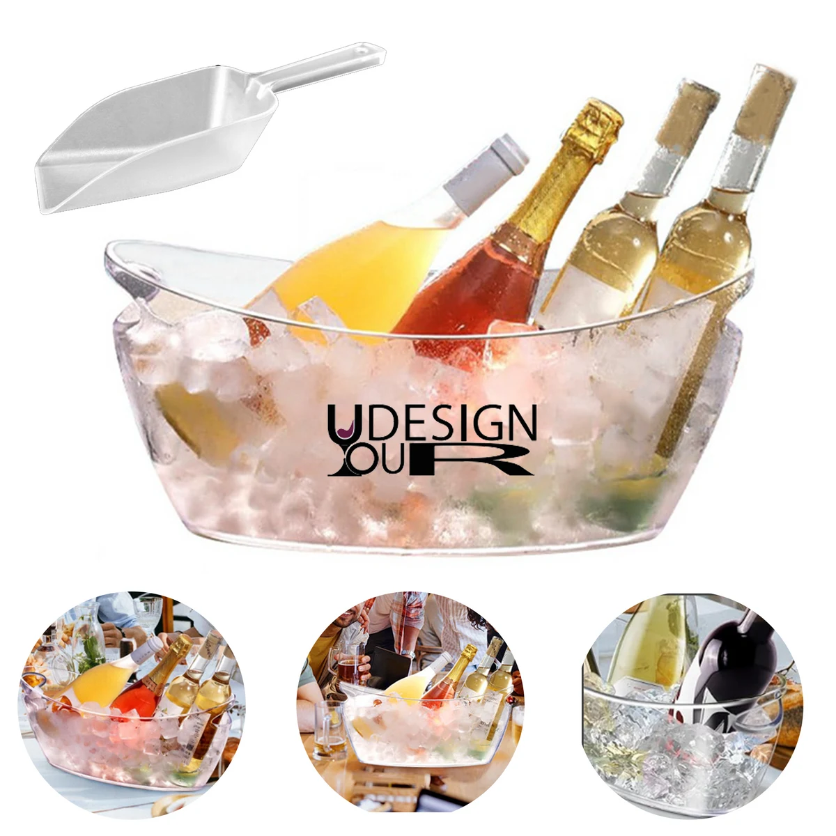 5L Boat-Shaped Champagne Bucket & Ice Scoop 1