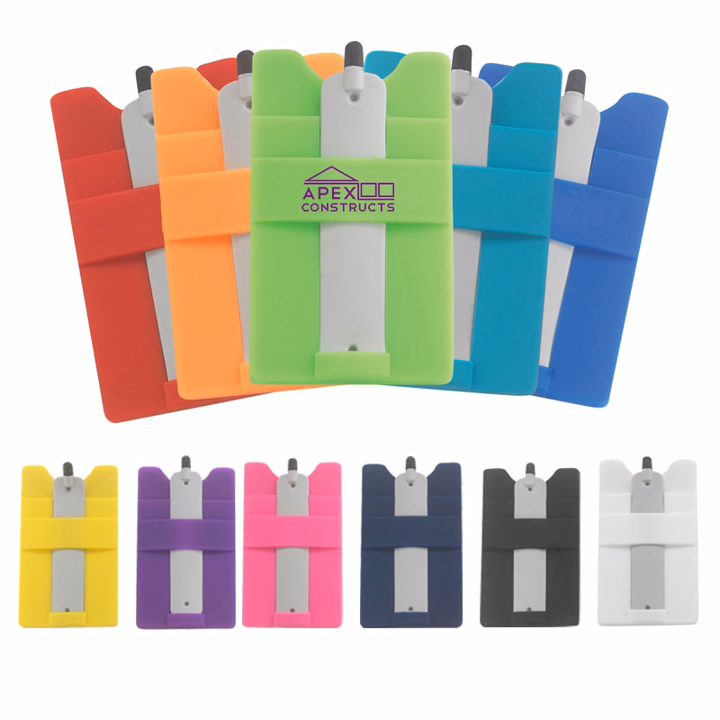 Silicone Smart Wallet with Stylus Stand