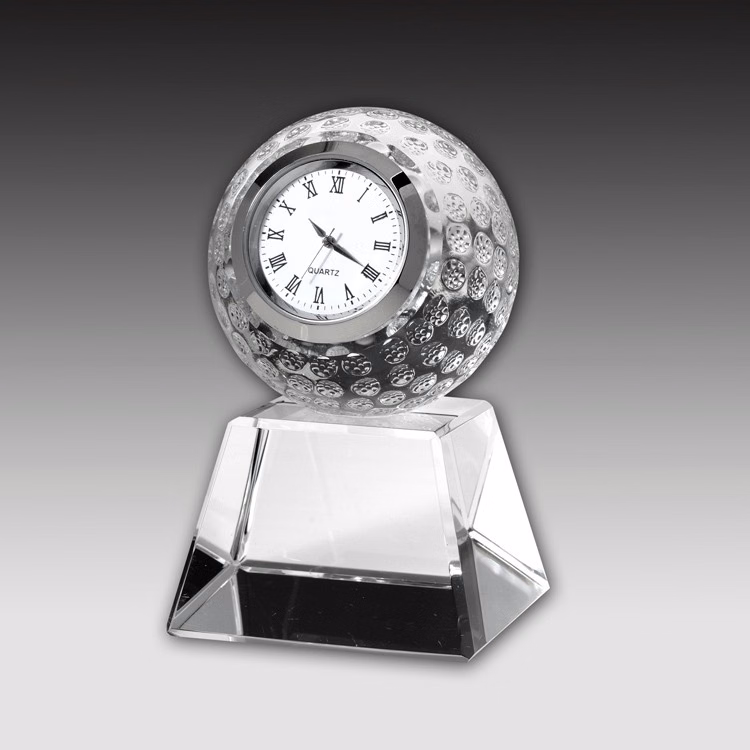 3 3/4" Award- Awards, Trophy,Golf,60mm Ball Clock w/ Base