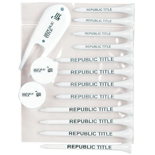 Value Poly Bag Pack w/ Four 2 1/8", 2 3/4", & 3 1/4" Tees, 2 Markers & 1 Fixer 1