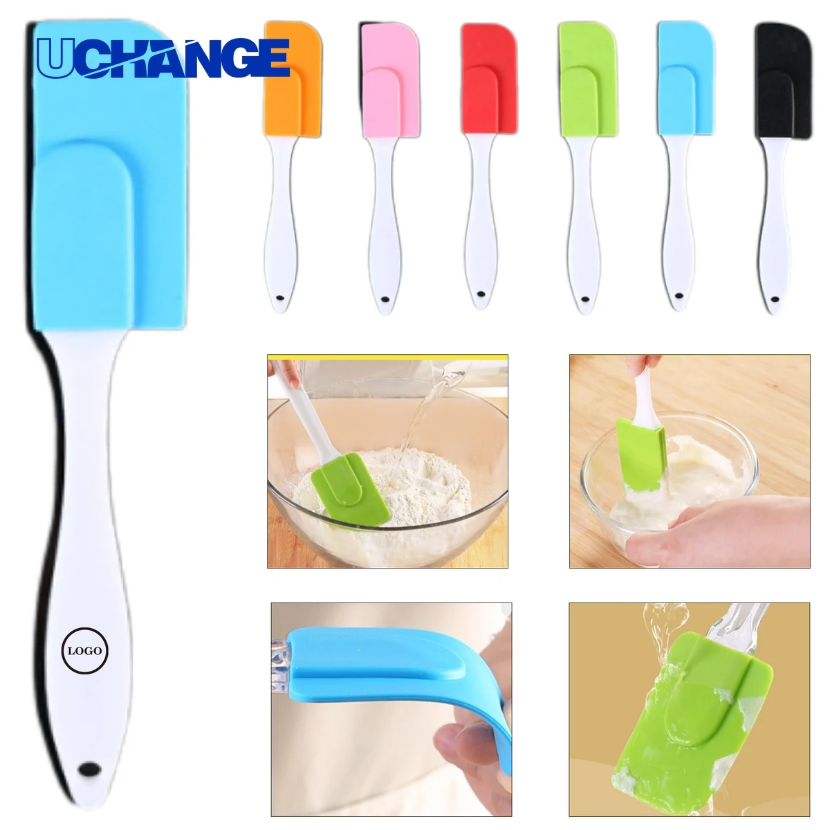 Plastic Handled Silicone Spatula Tool 1