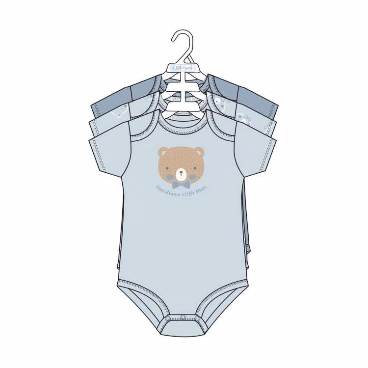 3pk Boys Short Sleeve Creepers Size 0-9M