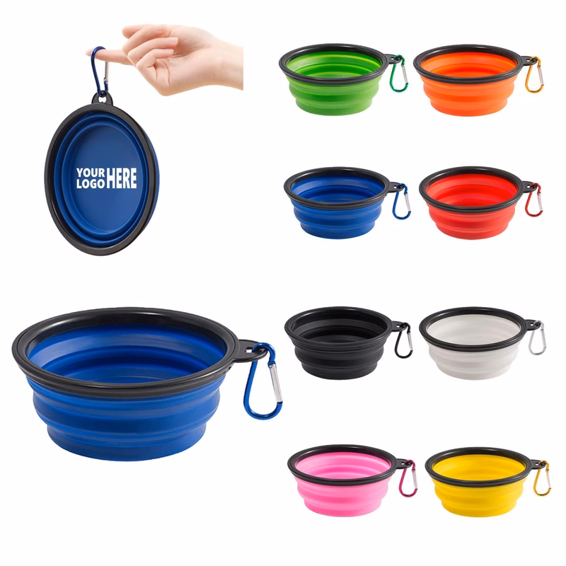 Portable Pet Travel Bowl With Secure Buckle Clip
