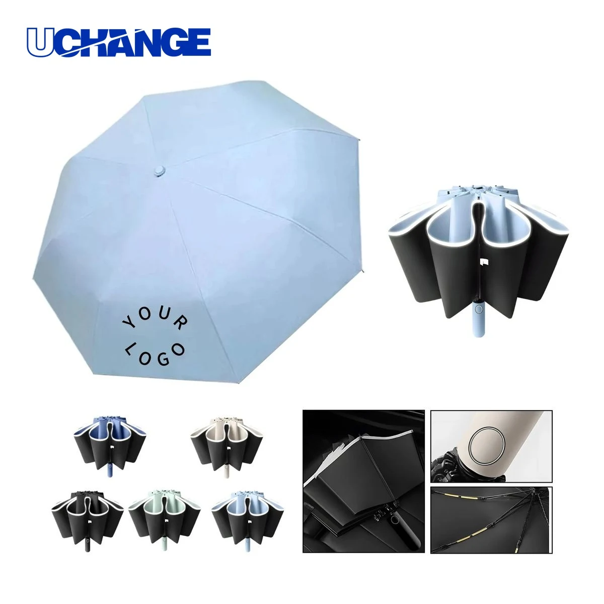 20 Rib Reflective Folding Umbrella 1
