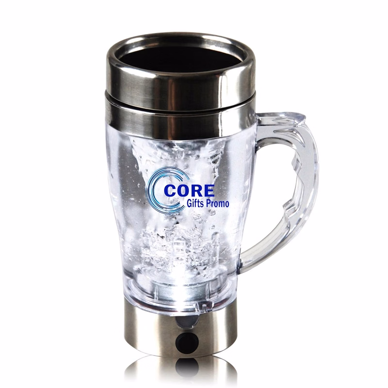 Plastic Transparent Self-stirring Coffee Mug
