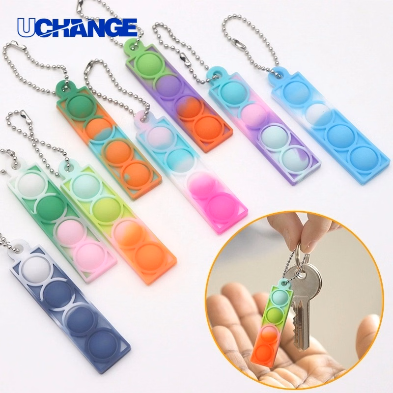 Mini Push Pop Bubble Keychain for Stress Relief