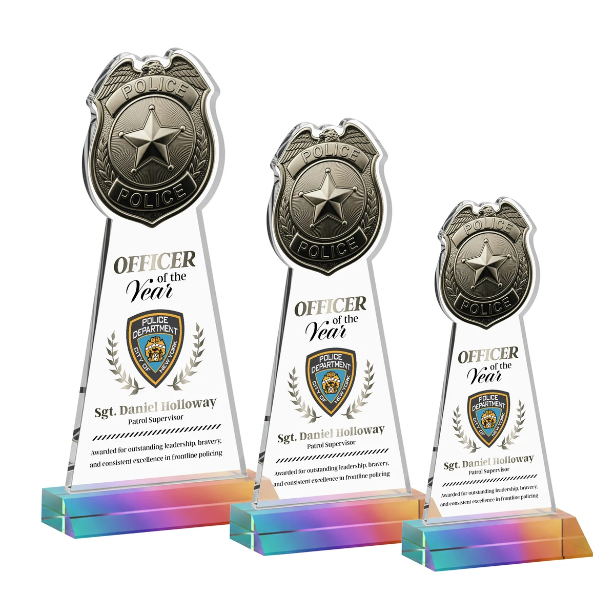 Police Badge VividPrint™ Award - Prismatic 1