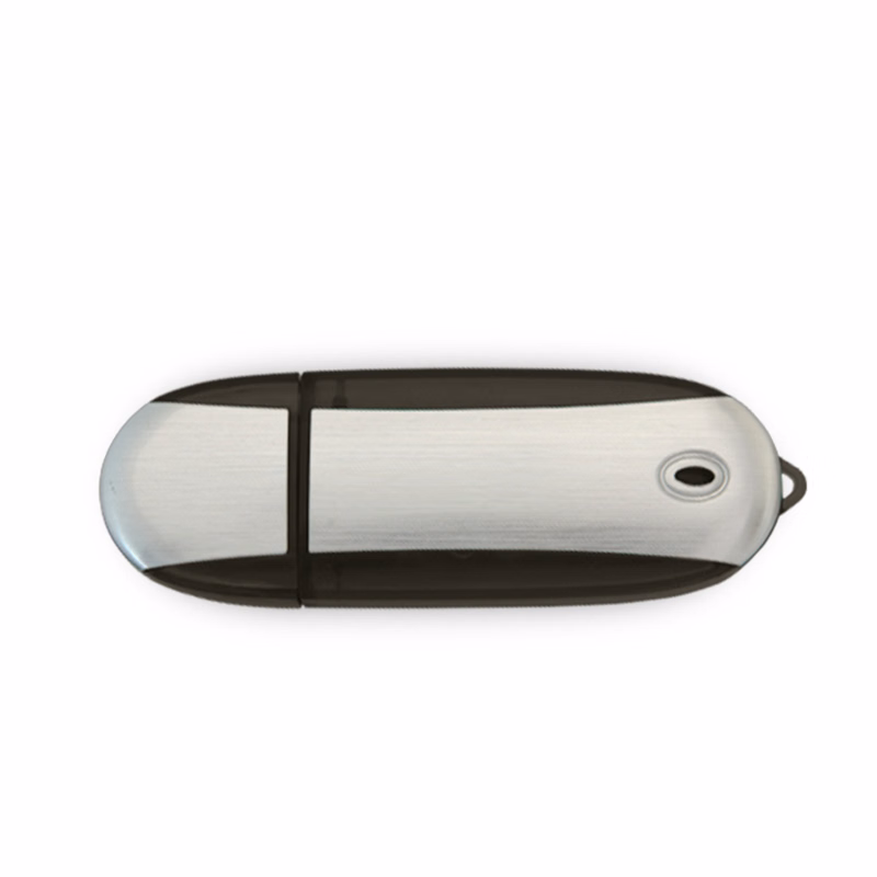 Lemont Brushed Aluminum Oval USB Flash Drive
