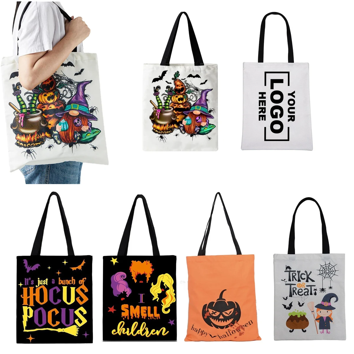 Halloween Candy Treat Bag, custom tote bag with logo imprint 1