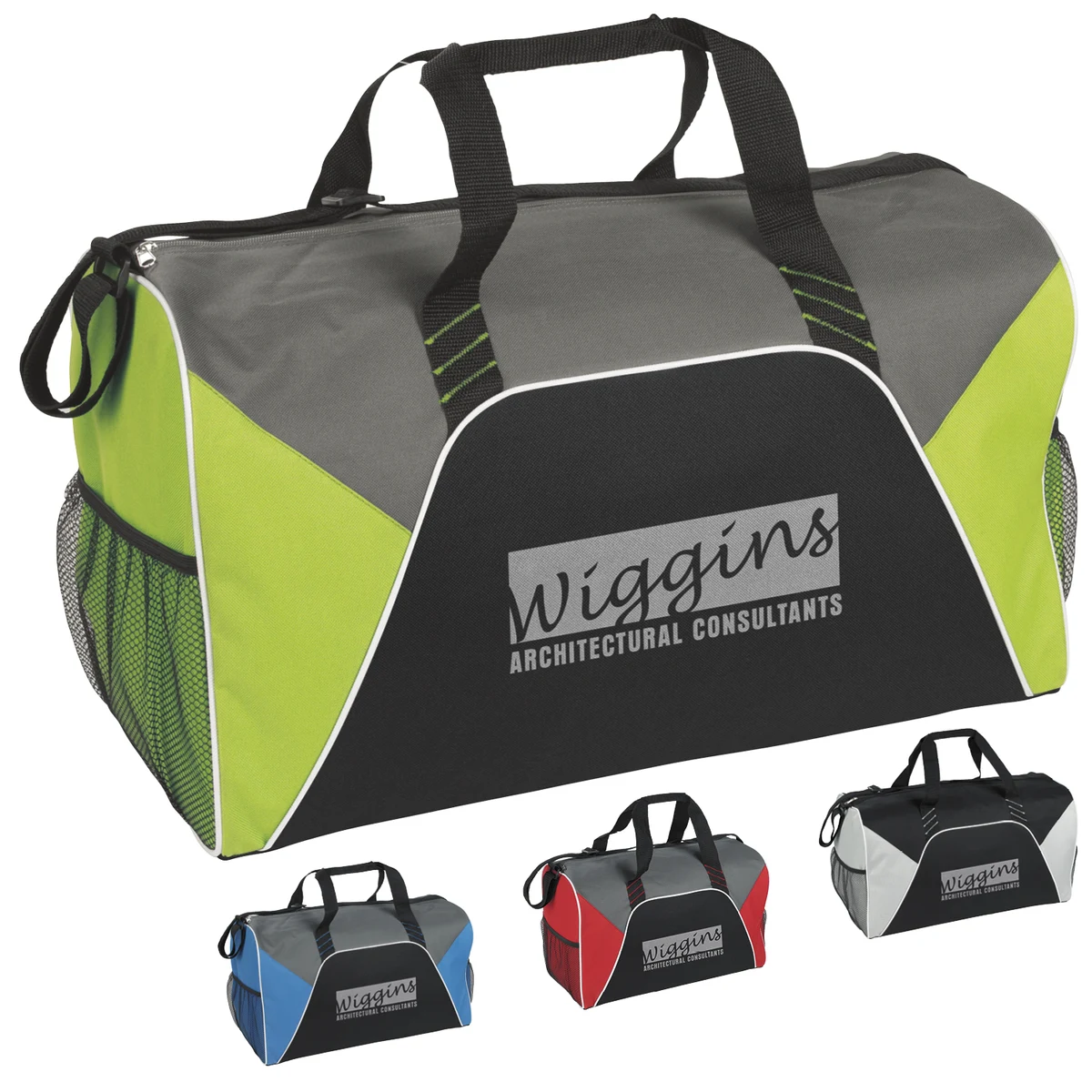 Color Panel Sport Duffel, custom duffel bag with logo imprint 1