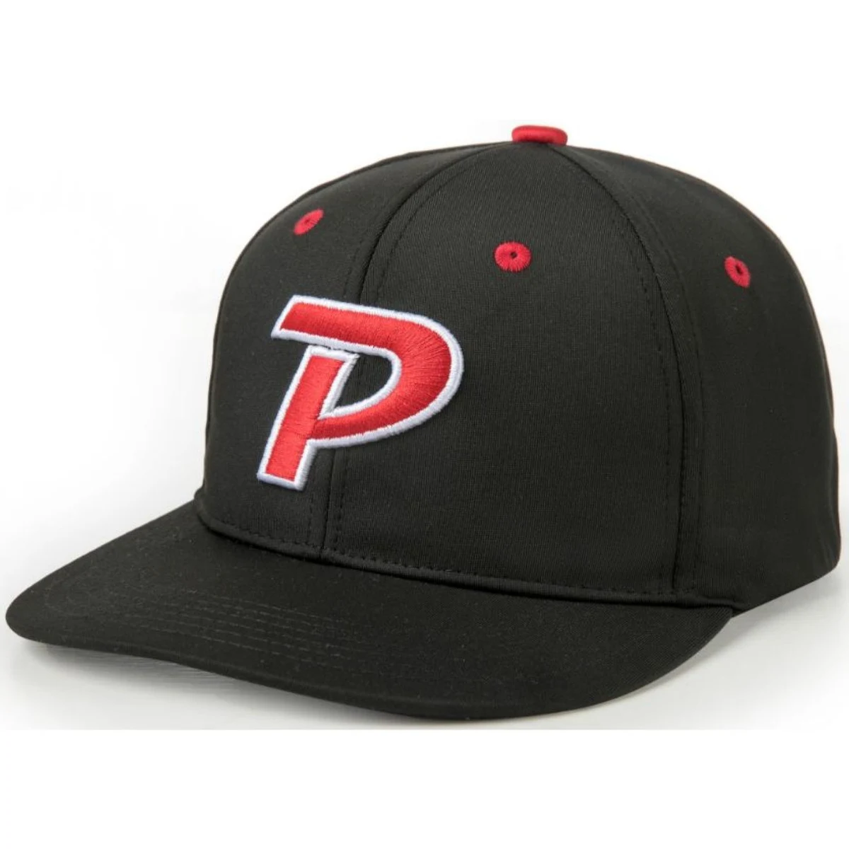 Premium 6-Panel Mid Crown Tactel Fabric Spandex Shape with Flat Bill Visor Cap 1