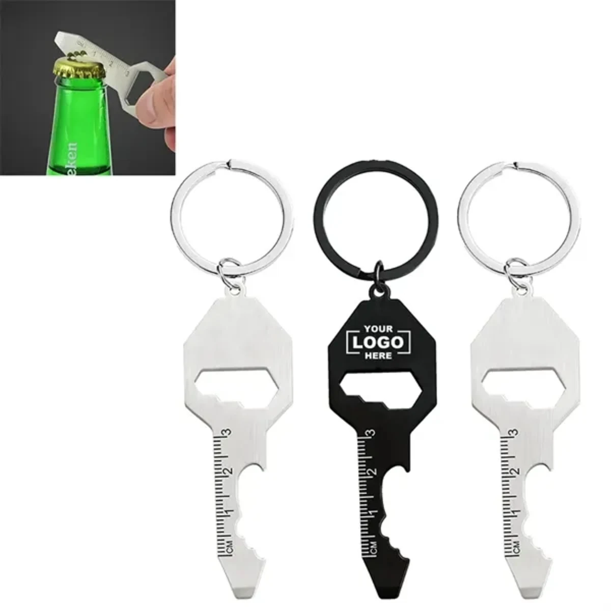 5 in 1 Keychain Bottle Opener Wrench Ruler 1
