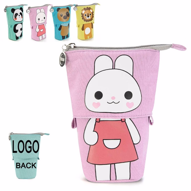 Canvas Foldable Stand-Up Pen Pencil Container Organizer Bag