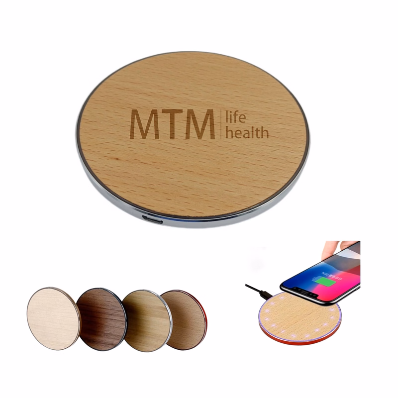 Aluminum Alloy Wooden Cover Wireless Charger