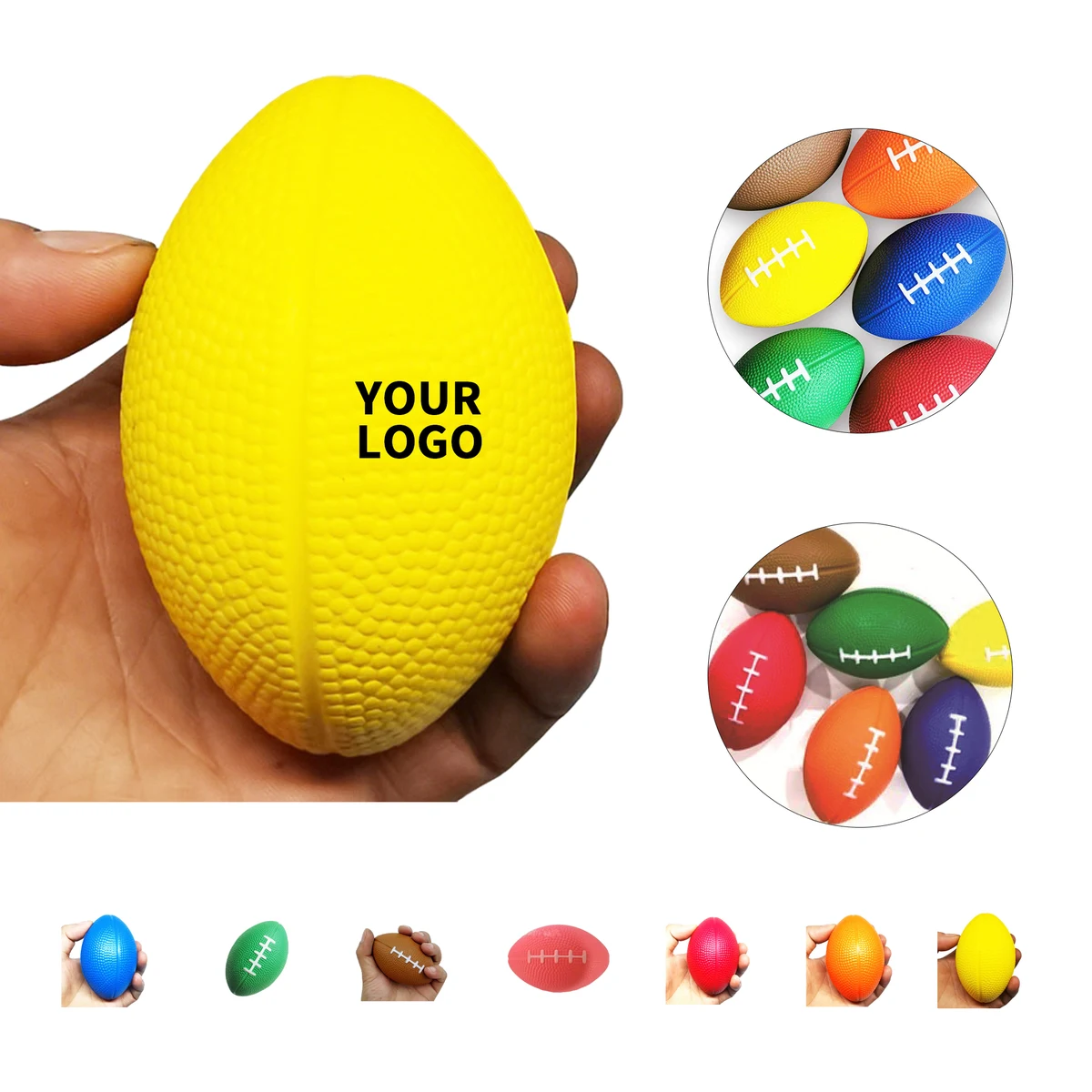Small Football Shape Stress Ball 3.44" x 2.28" 1