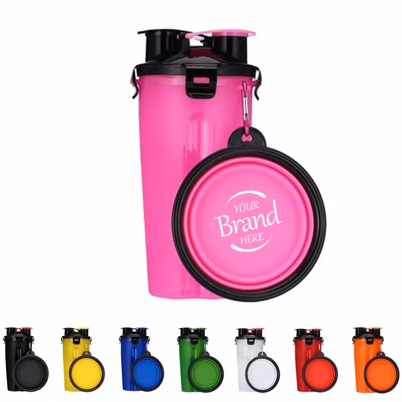 2 In 1 Dog Food Water Bottle With Bowl
