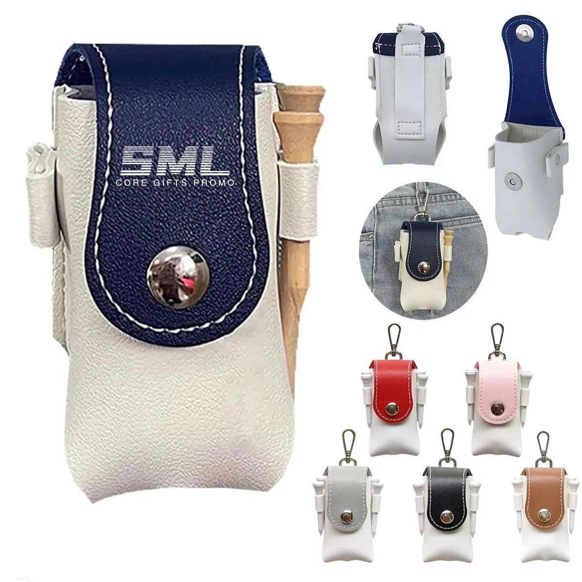 Custom Portable Ultra Light PU Golf Pouch Bag 1