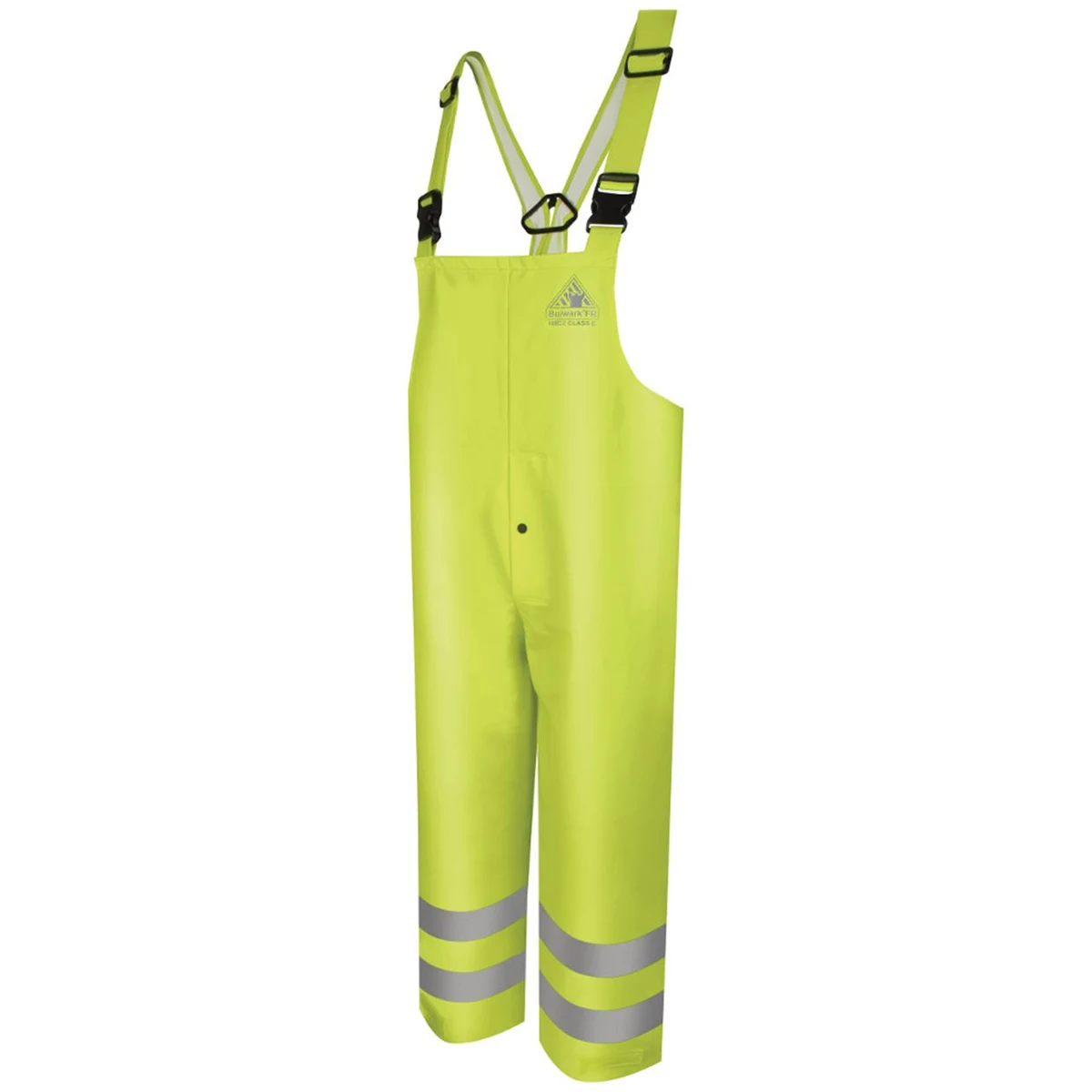 Men's Hi-Visibility Flame-Resistant Rain Bib Overall - 10 oz. - BXN4 1