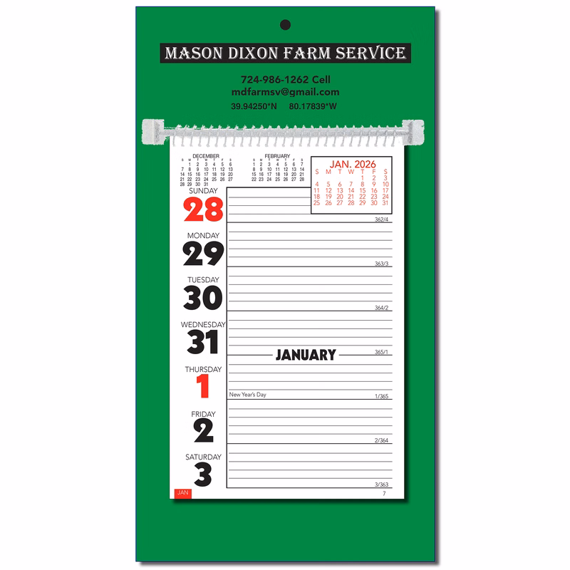 Almanac Weekly Memo Wall Calendar (PMS Match)
