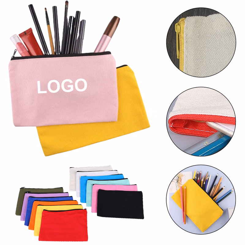 Canvas Pen Pencil Makeup Case Pouch Bag
