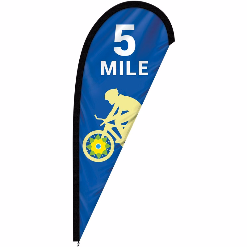 6' Single Reverse Custom Portable Teardrop Banner