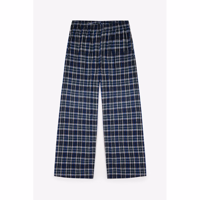 LIGHT WEIGHT FLANNEL OPEN BOTTOM SWEATPANTS