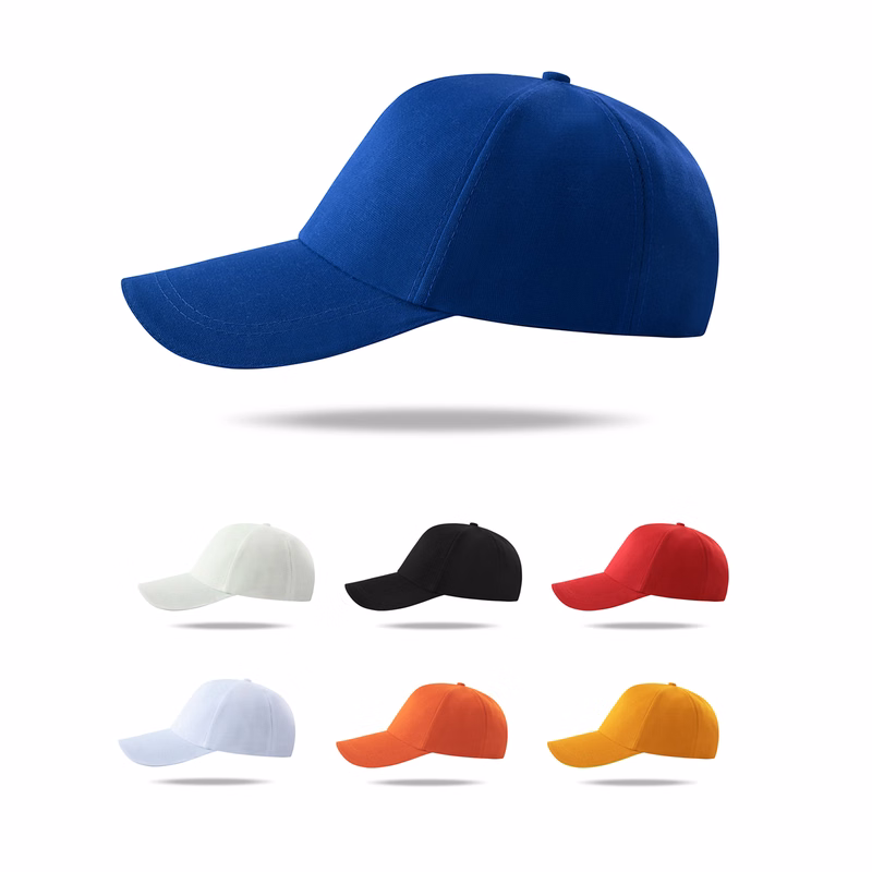 Stock Solid Color Poly Canvas 5 Panel Cap w/Double Buckle Back Fastener