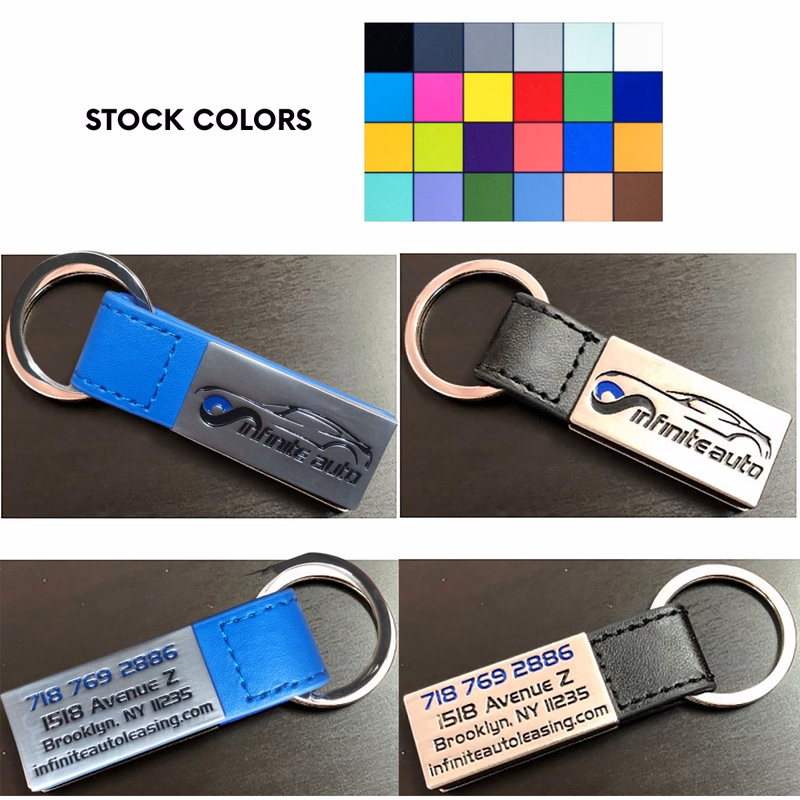 SleekPlate Leather & Metal Key Fob