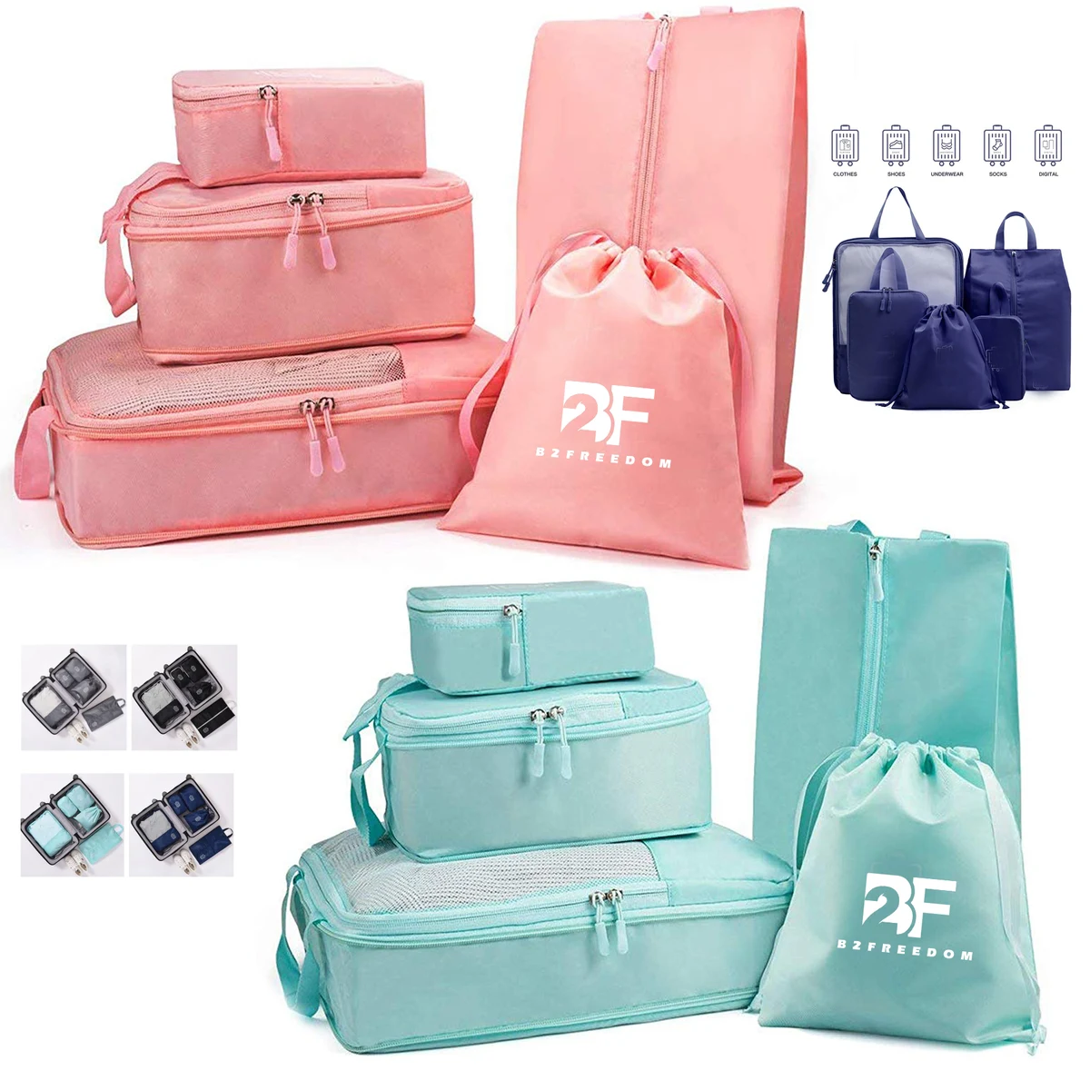 10 Piece Packing Cubes 1