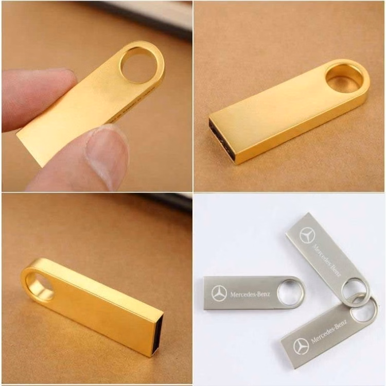 8GB mini metal USB flash drivers in gold color