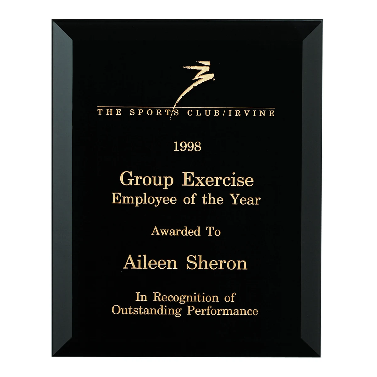 Beveled Black Glass Plaque (7"x9") 1