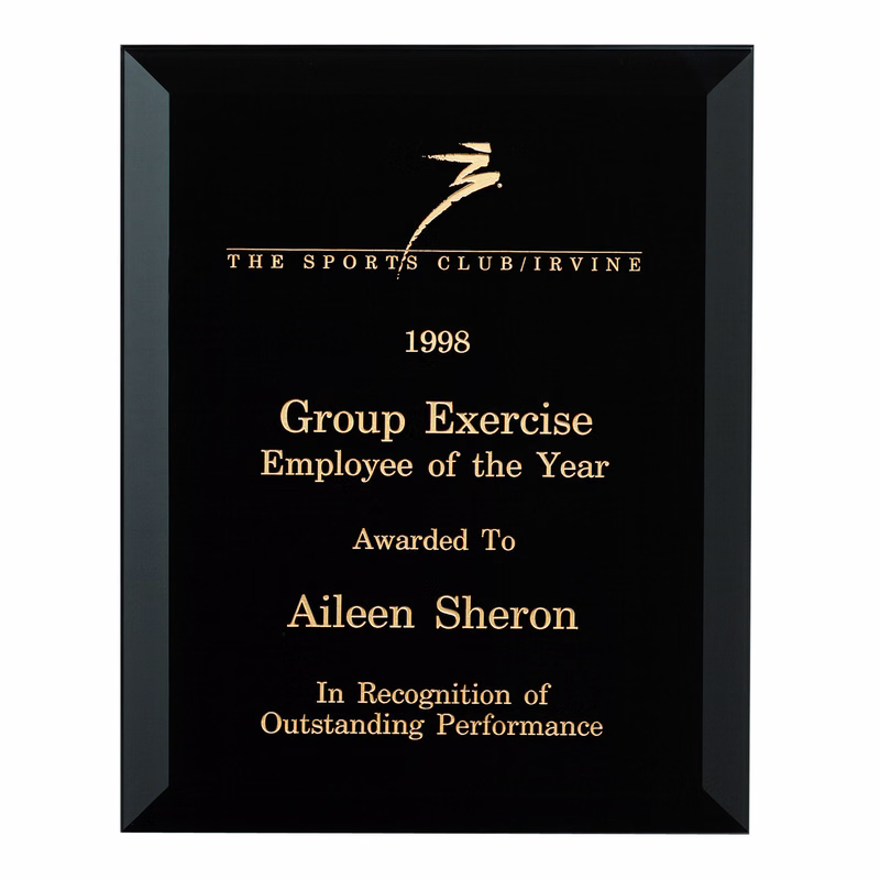 Beveled Black Glass Plaque (11"x14")