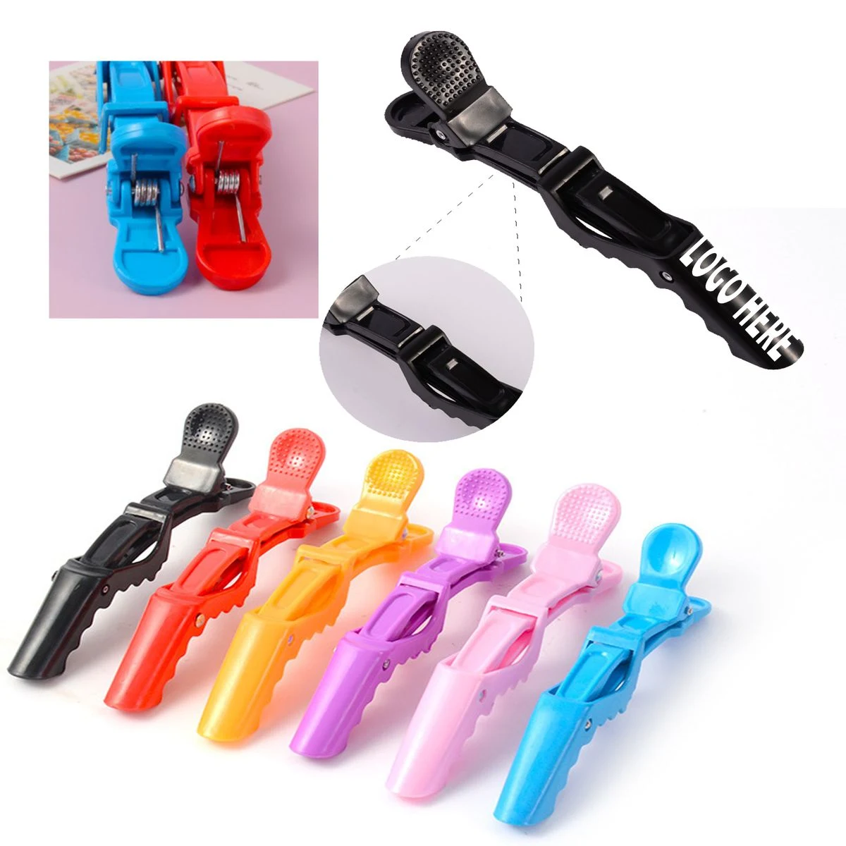 Promotional PP Crocodile Hair Clip With Fast Pollution-Free Single-Color Logo Printing 1